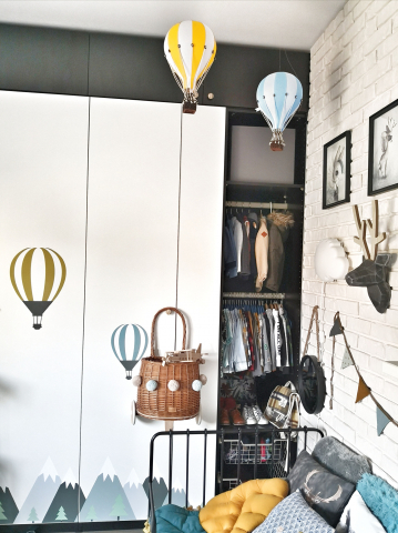 Balon decorativ cu aer cald bleu alb 28 cm [1]