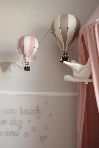Balon decorativ cu aer cald roz alb 28 cm [9]