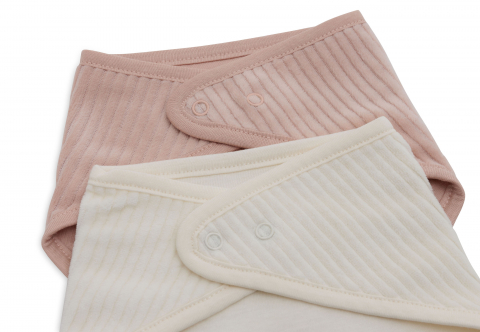 Bavete bebeluși din bumbac Oeko-Tex set de 2 bucati velvet Wild Rose Ivory Jollein [5]