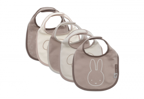 Bavete bebeluși - Bavete bebeluși impermeabile set 5 bucati Miffy and Friends Jollein