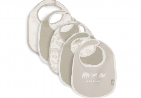 Bavete bebeluși - Bavete bebeluși impermeabile set de 5 bucati, bumbac Oeko-Tex Animals - Jollein
