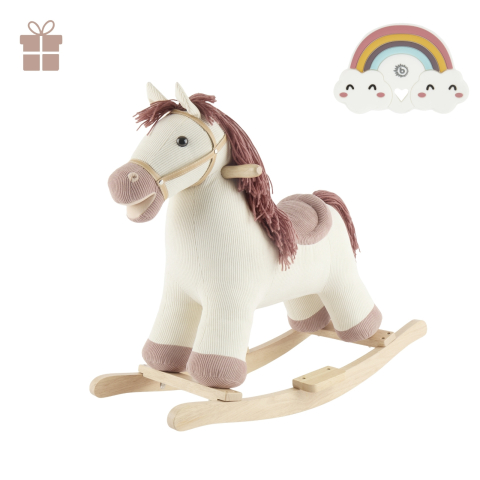 Balansoare bebeluși - Balansoar căluț copii din lemn Ginger Bieco – jucărie sigură 12 luni+