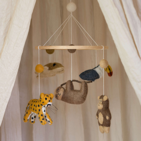 Carusel decorativ pentru pătuț bebeluși cu animale Jungle [1]