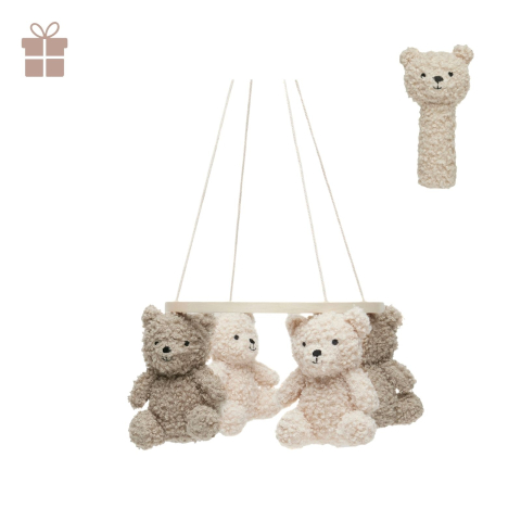 Carusele decorative pătuț bebeluși - Carusel decorativ pentru pătuț bebeluși cu ursuleți Teddy Bear Olive Green Naturel Jollein