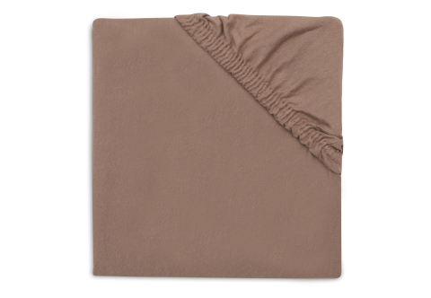 Cearceafuri patut bebelusi - Cearceaf pătuț bebeluși cu elastic 120 x 60 cm din bumbac Oeko-Tex Milky Coffee Jollein