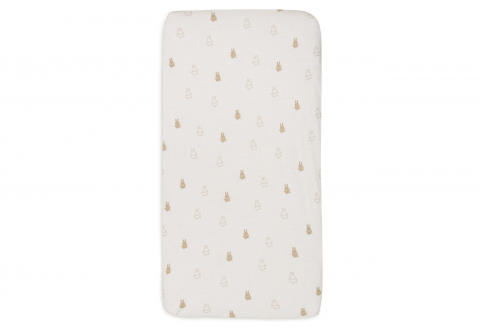 Cearceafuri patut bebelusi - Cearceaf pentru pătuț din bumbac Oeko-tex 120 x 60 cm Happy Miffy Nougat Jollein