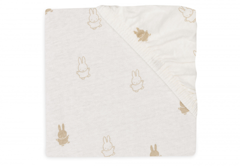 Cearceaf pentru pătuț din bumbac Oeko-tex 120 x 60 cm Happy Miffy Nougat Jollein [1]