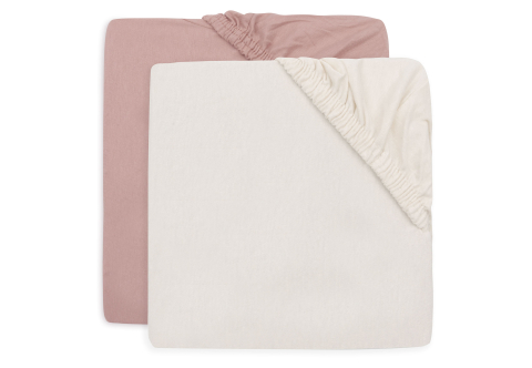 Cearceafuri patut bebelusi - Cearceafuri pătuț bebeluși cu elastic din bumbac Oeko-Tex 120 x 60 cm - Wild rose - Ivory Jollein