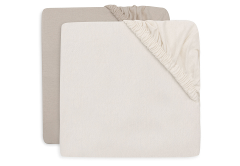 Cearceafuri patut bebelusi - Cearceafuri pătuț bebeluși cu elastic din bumbac Oeko-Tex 120 x 60 cm - Oatmeal- Sand Jollein