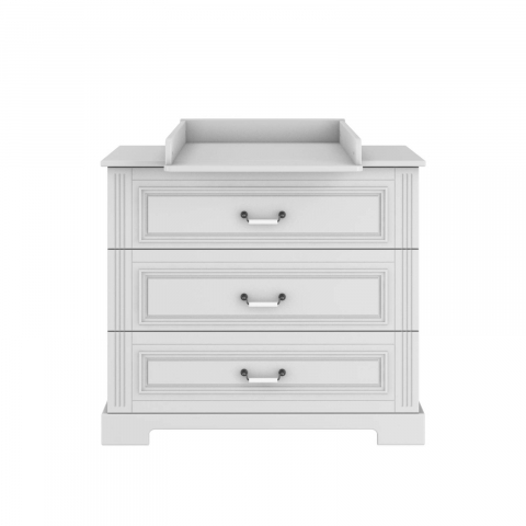 Comoda eleganta alba Ines cu 3 sertare, MDF [4]