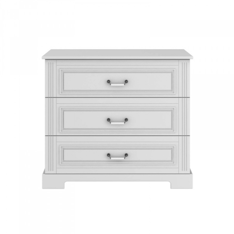 Comode - Comoda eleganta alba Ines cu 3 sertare, MDF