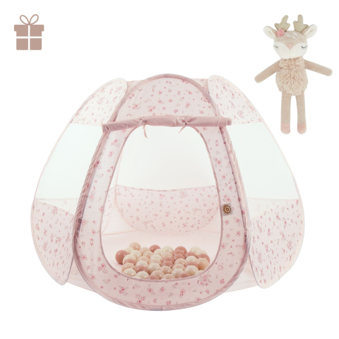 Produse cu cadou - Cort de joacă pentru copii cu 50 bile Dreamy Flowers Bieco