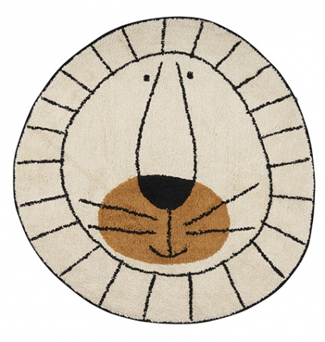 Covoare bebeluși și copii - Covor pentru camera copiilor cu model leu - Tapis Petit Lion Natural, 100 cm