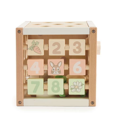 Cub cu activități montessori din lemn pentru bebeluși 5 în 1, Bunny Fine Bieco [14]