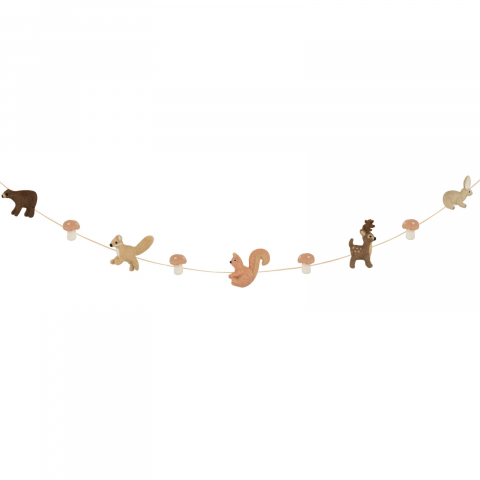 Ghirlande decorative - Ghirlandă decorativă din fetru cu animale sălbatice din pădure Forest