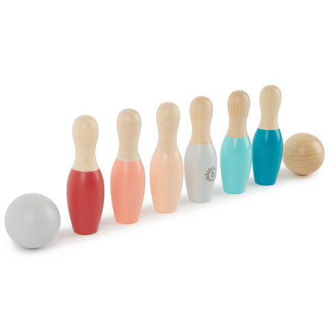 Jucării din lemn - Set Mini Bowling din lemn Bieco