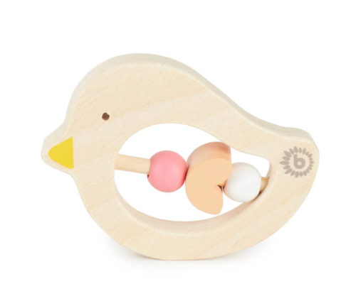 Jucării dentiție bebeluși - Jucărie de dentiție bebeluși din lemn, pasăre Bieco