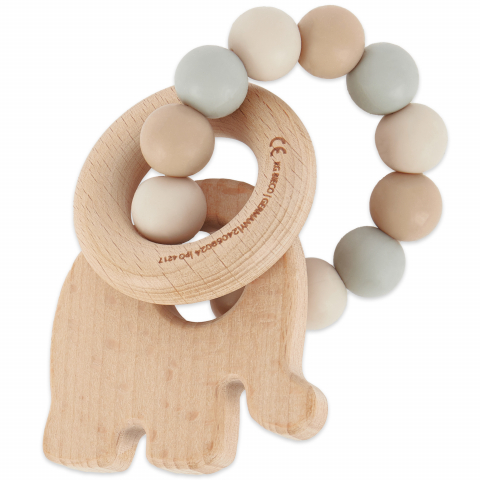 Jucărie dentiție lemn și silicon elefant Bieco [3]