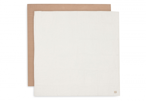 Museline bebeluși - Muselină bebeluși bumbac Oeko-Tex set 2 bucati 115x115 cm Biscuit/Ivory Jollein