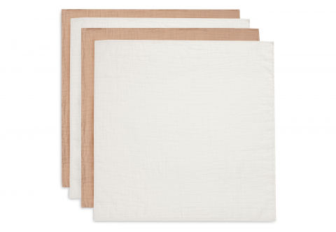 Museline bebeluși - Muselină bumbac Oeko-Tex set 4 bucati 70x70 cm Biscuit/Ivory Jollein