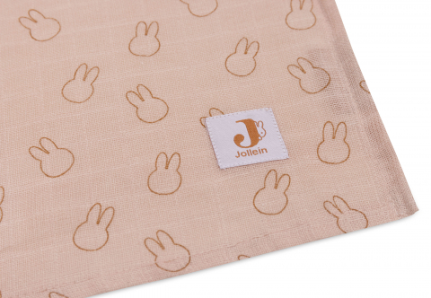 Muselină bebeluși bumbac set 2 bucati 115 x 115 cm cu siluete Miffy Jollein [6]