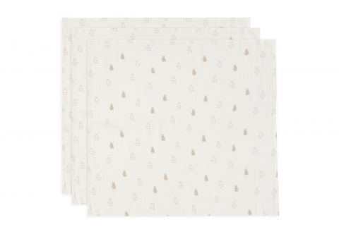 Museline bebeluși - Muselină bebeluși bumbac set 3 bucati 70x70 cm ivory Miffy Jollein