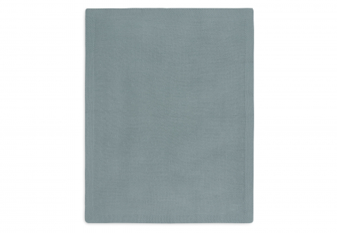 Pătură bebeluși tricotată din bumbac organic pentru bebeluși 100x75 cm Cozy Knit Sea Green Jollein [1]
