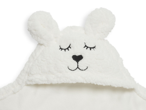 Păturică de înfășat bebeluși cu glugă pentru bebeluși Bunny alb Jollein [2]