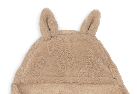 Păturică pentru înfășat bebeluși cu glugă bej Miffy Jacquard Teddy Biscuit Jollein [4]