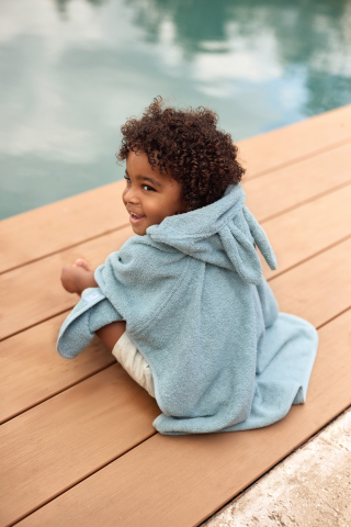 Poncho de baie din terry pentru copii – nuanța Sea Green | Jollein [6]