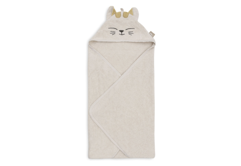 Produse - Prosop bebeluși bumbac Oeko-Tex cu glugă 75x75 cm, Charlie Cat Jollein