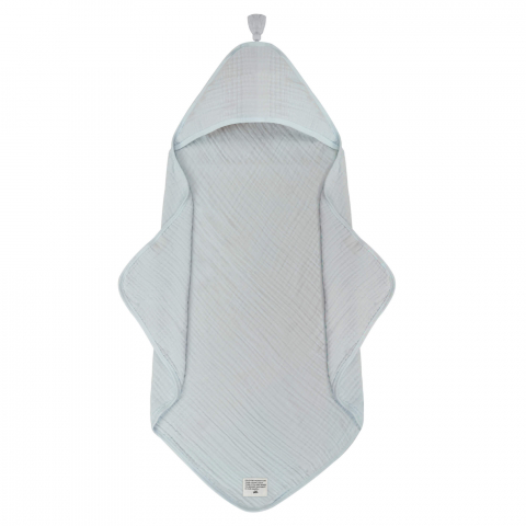 Prosop cu gluga din bumbac 100% organic, Cashmere Blue