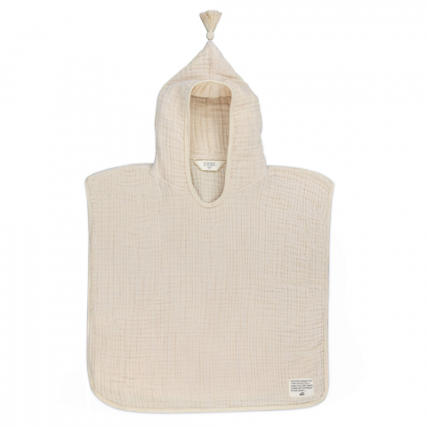 Poncho baie copii - Prosop de baie tip poncho din bumbac 100% organic, Sandshell