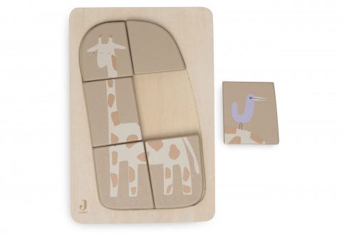 Jucării din lemn - Puzzle din lemn pentru bebelusi, lemn FSC Giraffe Jollein