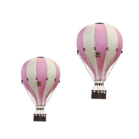 Baloane decorative - Set baloane decorative cu aer cald roz alb 28 cm + 33 cm - Superballoon