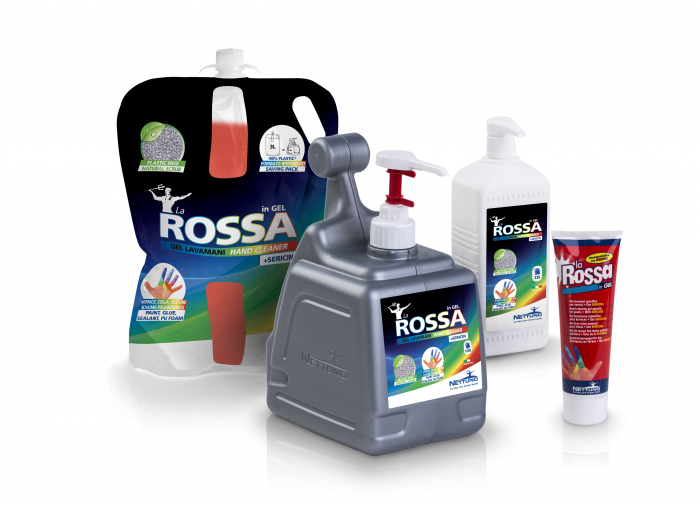 La Rossa in Gel - Gel de curatare a mainilor cu microsfere si sericina, speciala pentru vopseluri,T-box cu pompa 3000 ml [2]