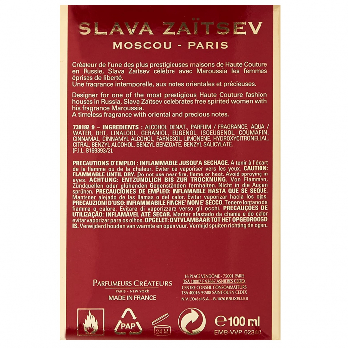 Apă de Toaleta Slava Zaitsev Maroussia, Femei, 100ml [3]
