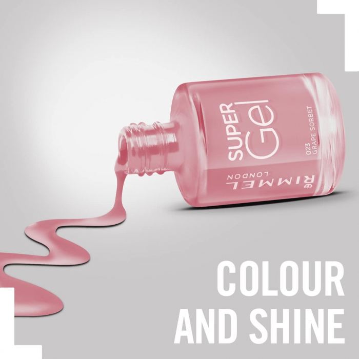 Lac de Unghii Rimmel London Super Gel, color 023 Grape Sorbet,12 ml [3]