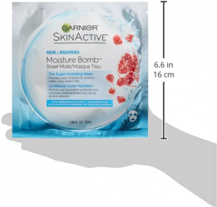 Mască șervețel Garnier Moisture + Aqua Bomb cu rodie, 32 g [2]