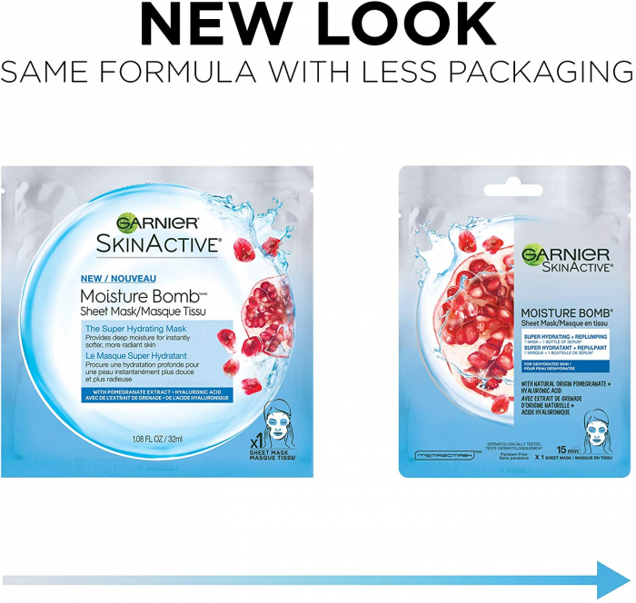 Mască șervețel Garnier Moisture + Aqua Bomb cu rodie, 32 g [9]