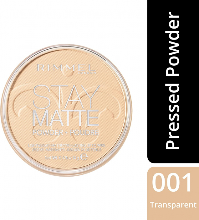 Pudră compactă Rimmel London Stay Matte 001 Transparent, 14 g [3]