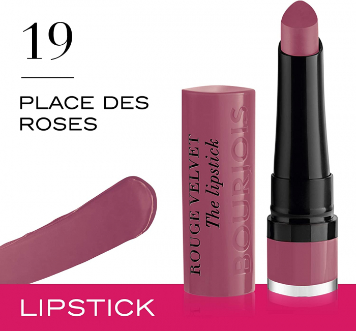 Ruj Bourjois Rouge Velvet The Lipstick, 19 Place Des Roses, 2.4 g [5]