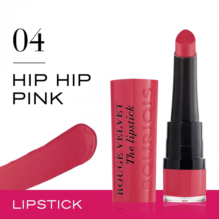 Ruj Bourjois Rouge Velvet The Lipstick 04 Hip Hip Pink, 2.4 g [9]