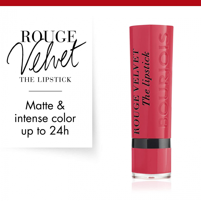 Ruj Bourjois Rouge Velvet The Lipstick 04 Hip Hip Pink, 2.4 g [6]