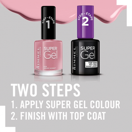 Lac de Unghii Rimmel London Super Gel, color 023 Grape Sorbet,12 ml [5]