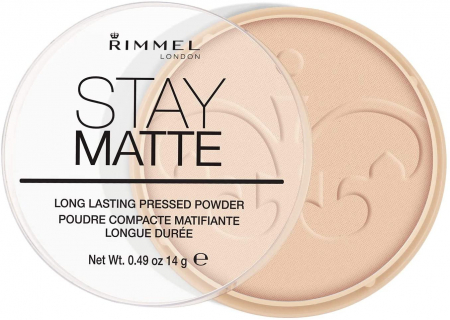Pudră compactă Rimmel London Stay Matte 03 Peach Glow, 14 g [1]