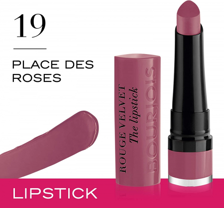 Ruj Bourjois Rouge Velvet The Lipstick, 19 Place Des Roses, 2.4 g [4]