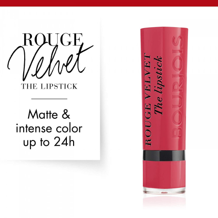Ruj Bourjois Rouge Velvet The Lipstick 04 Hip Hip Pink, 2.4 g [5]