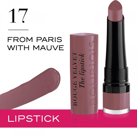 Ruj Bourjois Rouge Velvet The Lipstick, 17 From Paris With Mauve, 2,4 g [1]