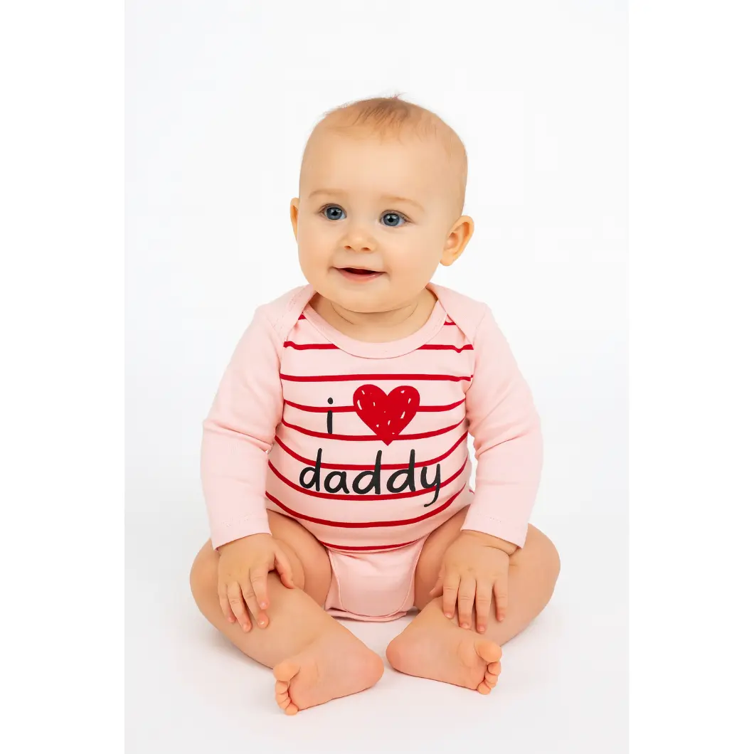 Body Bebeluși I Love Daddy Roz Bumbac [2]